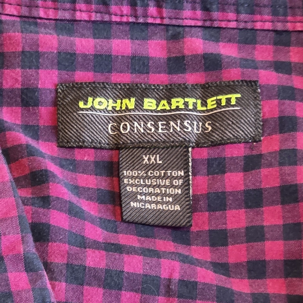 John Bartlett Consensus Button Shirt Men XXL Purple/navy Plaid dadcore cabincore - Picture 5 of 8